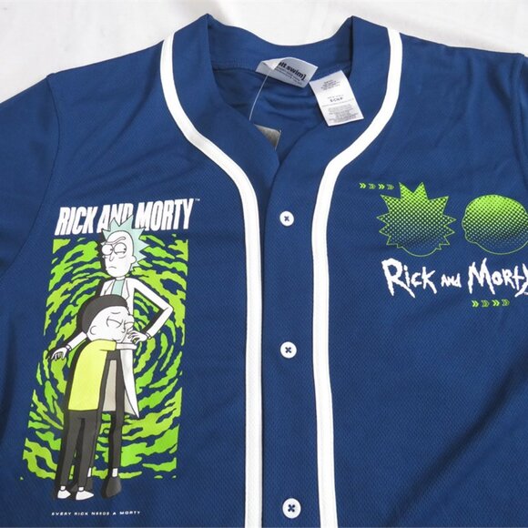 NWT Rick and Morty Graphic Button Up Jersey - Picture 6 of 10